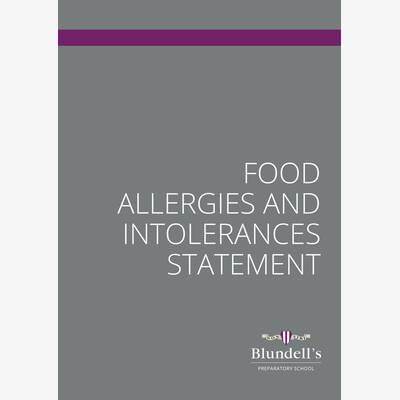 Food Allergies and Intolerances Statement