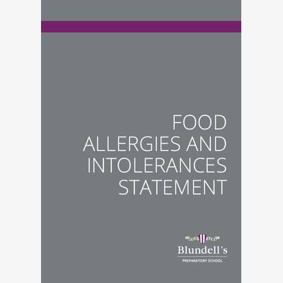 Food Allergies and Intolerances Statement